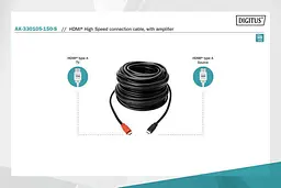 Кабель с усилителем HDMI Digitus 15m black - мініатюра 2