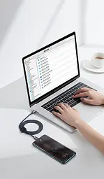 Кабель швидкого заряджання та передачі даних Digital PD Type-C до Type-C 120W 6A 2 м Сірий (Type-C2m120WS) - мініатюра 6