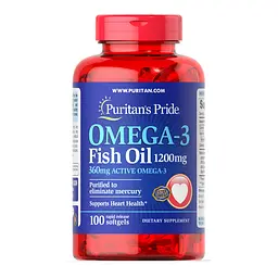 Омега-3 Puritans Pride Fish Oil 1200 мг (360 мг Active Omega-3) 100 softgels