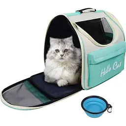 Сумка-рюкзак переноска для тварин, рюкзак для собак та котів до 7,5 кг Hello Cat Бірюзовий - мініатюра 2