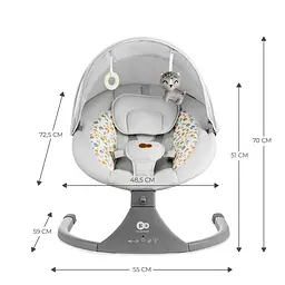 Крісло-гойдалка Kinderkraft Lumi 2 Light Grey (KBLUMI02LGR0000) - мініатюра 9