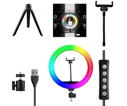 Кільцева LED-лампа XPRO Live Light MJ26 з штативом 26 см (956_959) - мініатюра 2