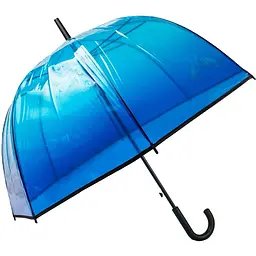 Жіноча парасолька-палиця напівавтомат Happy Rain 100 см синя