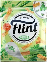 Сухарики Flint пшенично-житні Сметана із зеленню 100 г