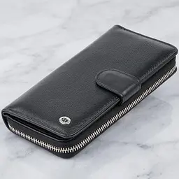 Вертикальний місткий гаманець зі шкіри унісекс ST Leather 19300 чорний