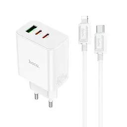 Зарядний комплект Hoco C126a Pure power three-port 40 W з кабелем USB-C USB-C