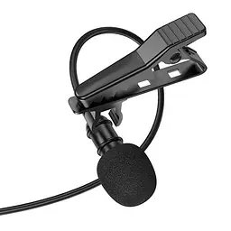 Мікрофон петличний Borofone BFK11 Elegant lavalier 3.5mm (2m) Black - мініатюра 3