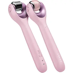 Електронний ролик для обличчя з мікроголками GESKE MicroNeedle Face Roller 9 в 1 рожевий - мініатюра 2