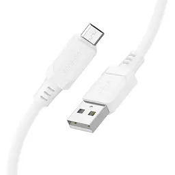 Кабель BOROFONE BX115 Lotto silicone charging data cable Micro білий - мініатюра 3
