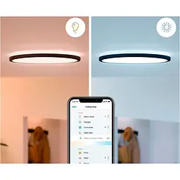 Стельовий світильник WiZ LED Ceiling SuperSlim Black [929002685201] [104549] - мініатюра 3