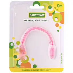 Ланцюжок для пустушки Baby Team Спіраль (3335_рожевий) - мініатюра 4