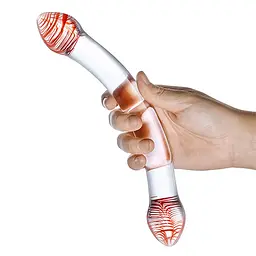 Скляний фалоімітатор Glas Red Head 25.5 см прозорий - мініатюра 4