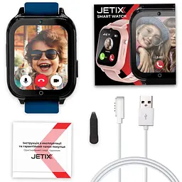 Смарт-годинник JETIX DF100 Pro з 4G відеодзвінком, вібродзвінком і вологозахистом IP67 — Blue - мініатюра 9