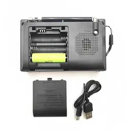Радіоприймач акумуляторний чорний колонка з радіо FM USB MicroSD Golon RX-6622 - мініатюра 4
