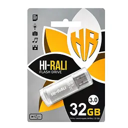 Флеш-накопичувач USB3.0 32GB Hi-Rali Rocket Series Сріблястий (HI-32GB3VCSL) - мініатюра 2