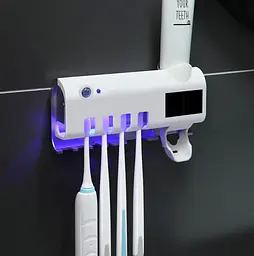 Автоматичний дозатор - диспенсер зубної пасти Toothbrush sterilizer / УФ-стерилізатор / Тримач зубних щіток / Органайзер для - мініатюра 2