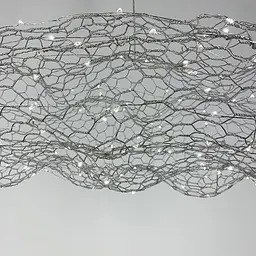 Дизайнерська декоративна срібна люстра-хмаринка LED CLOUD | Арт. MJ 83 CH | Line F - мініатюра 4