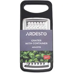 Тертка з контейнером Ardesto Gemini, 13.5 см, нержавіюча сталь, пластик, чорний (AR4337B)