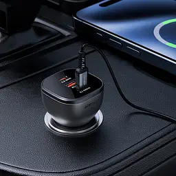 Автомобільний зарядний пристрій Acefast B14 165W (2*USB-C+USB-A) 3-port car charger Black (6974316282938) - мініатюра 7
