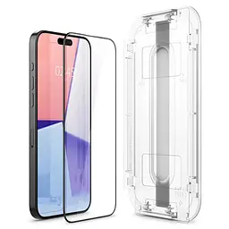 Захисне скло Spigen EZ FIT GLAS.tR Black для iPhone 15 Pro (2 шт.) (AGL06893) - мініатюра 2