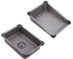 Кухонна мийка Kroner KRP Schwarze - SET7545NG PVD (3.0/0.8 мм) (CV033806) - мініатюра 12