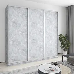 Шафа-купе тридверна MebelStar Уні AL 3ДСП 250x60x240 см Бетон (MBS-1919)