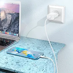 МЗП Hoco N22 Jetta PD25W (1USB-C) + кабель Type-C to Type-C Білий - мініатюра 5