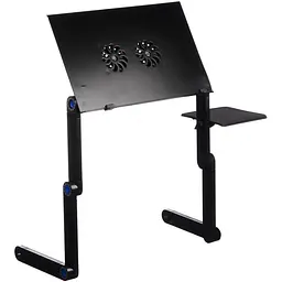 Чорний столик підставка для ноутбука з охолодженням Laptop Table T8 - мініатюра 3