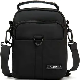 Сумка тканинна LANPAD чоловіча 15х20х8 см Чорний (LAN7685 black) - мініатюра 2