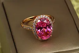 Кільце Xuping Jewelry малинки з рожевим каменем р 16 золотисте