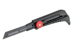 Ніж сегментний будівельний висувний Intertool Storm 18 мм гвинтовий для лінолеуму HT-0539 - мініатюра 5