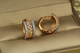 Сережки Xuping Jewelry корзинка з родієм 1,5 см золотисті