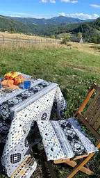 Водовідштовхувальна Скатертина Карпатський Принт 170х120 см Сірий - мініатюра 8
