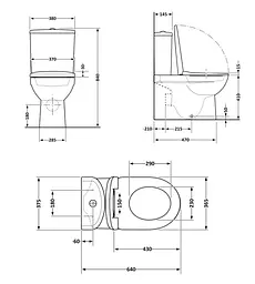 Унітаз підлоговий Qtap Jay Ultra Quiet з сидінням Slim Duroplast/ Soft-close/ Quick Release QT07222175TW - мініатюра 10