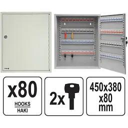 Ящик для ключів металевий Vorel 80 гачків 45х38х8 см (78436) - мініатюра 3