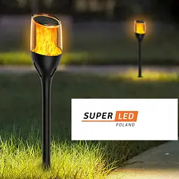 Сонячна садова лампа-смолоскип Premium SuperLED 65 см з ефектом полум'я, набір 4 шт. - мініатюра 6