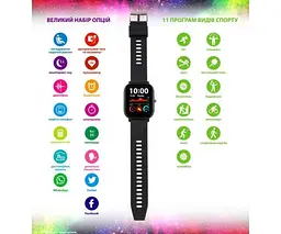 Розумний годинник Amico Go Fun з тонометром Pulseoximeter and Tonometer чорний - мініатюра 5