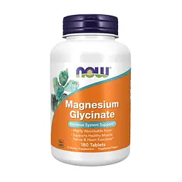 Гліцинат магнію Now Foods Magnesium Glycinate 180 таблеток Підтримка нервової системи (1246-02)