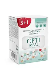 Вологий корм Optimeal Adult Cats Multi Taste для котів набір 3+1 з різними смаками 340 г