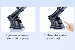 Тримач для телефону універсальний в автомобіль (кріплення на скло + в дефлектор) - мініатюра 6