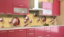 Вініловий кухонний фартух Шоколадні сфери наклейка для кухні ПВХ кулі Абстракція Бежевий Happy Pocket Z181709 - мініатюра 2