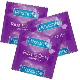 Презервативи точково-ребристі Pasante Ribs and Dots - мініатюра 3