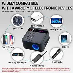 Автомобільний інвертор-перетворювач AC/DC з 12В/24В на 220В/120W + LCD (екран) 3хUSB - мініатюра 6