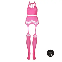 Комплект білизни Ouch! Two Piece with Crop Top and Stockings, XL/XXXXL (рожевий) - мініатюра 4