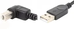 Кабель USB AM-BM, 1.0 м, угол 90° вниз, черный
