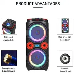 Акустична система Speaker GZ-X910 10'x2 30W AUX USB TF пульт мікрофон (MER-15723_3554) - мініатюра 2