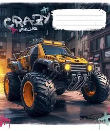Зошит загальний Школярик Monster trucks у клітинку 48 аркушів 10 шт. (048-3283K) - мініатюра 2
