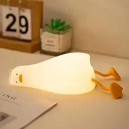 Нічник Качка настільний дитячий Idea RGB L41 силіконовий сенсорне керування з таймером акумулятоний
