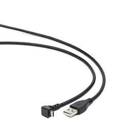 Кабель USB 2.0 AM - microUSB (5P), 1.8 м, чорний, Cablexpert, кутовий роз'єм (CCP-mUSB2-AMBM90-6)