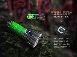 Суперпотужний пошуковий ручний ліхтар Fenix LR40R V2.0 з функцією Power Bank 15000лм Type-C + USB-A (Чорний) - мініатюра 7